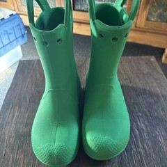 Crocs Rubber Boots Toddler Size J3 Green Gently Used Condition