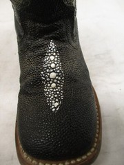 Innovation Kids Size 9 Black Stingray Print Leather Square Toe Cowboy Boots