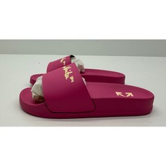 Off White Kids Pool Slider Script Logo Fuchsia Yellow Size 29 NIB #22S