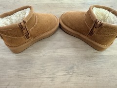 *REDUCED* Project Cloud Julia Kids Tan Suede Faux Fur Lined Zip Ankle Boots US 6