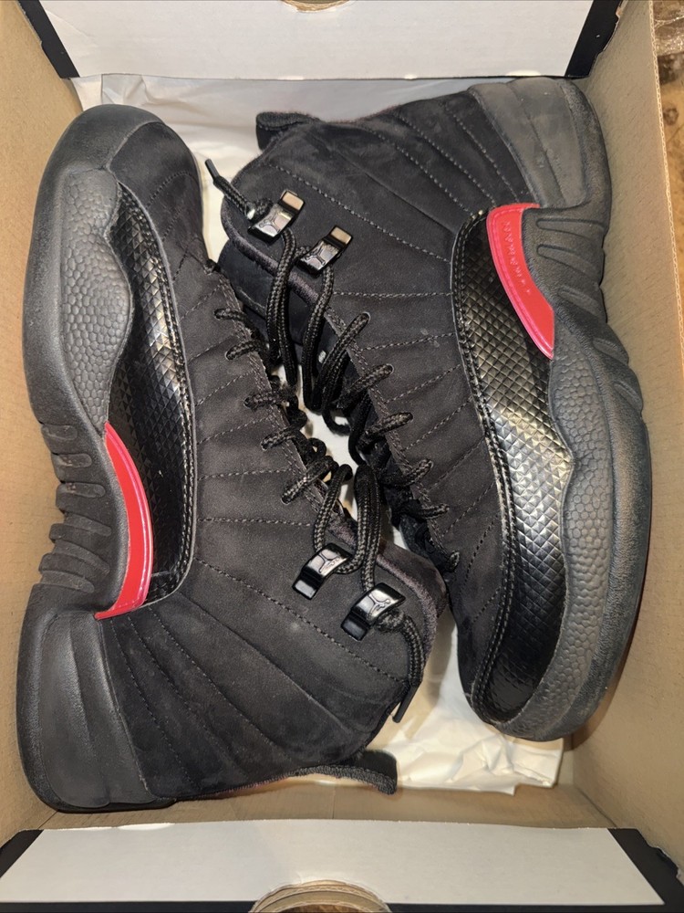 Air Jordan 12 Retro (GS) Black/Dark Grey-Rush Pink Noir/ Rose Intense Size 7Y