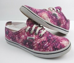 VANS TB4R Purple/Pink Galaxy Space Print Canvas Children Sz 3 EUC
