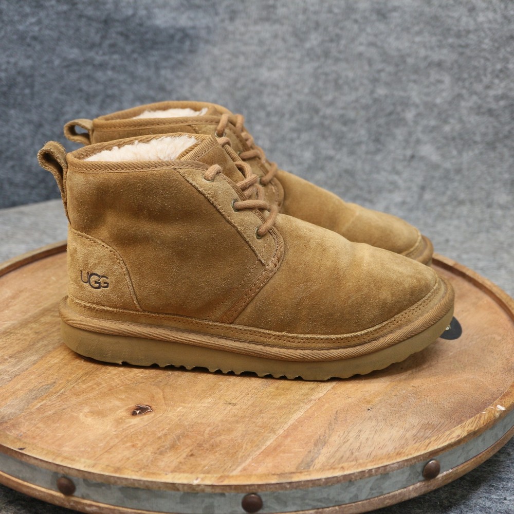 UGG Neumel II Boot Chestnut Brown Suede Kids Size 4 US Chukka Boots Lace Up