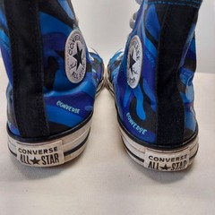 Chuck Taylor Converse All Star High Top Athletic Shoes Blue Camo Size 3