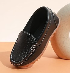 Toddler Loafers Size 6.5 Black – Boys Slip-On Dress Shoes – Casual Formal