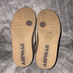 Airwalk Youth Hook & Loop Elastic Skate Shoe Size 1 1/3 1.5 Brown Beige Orange