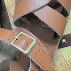 Footmates Wave Brown Leather Strappy Buckle Sandals Unisex Kids US 12 M