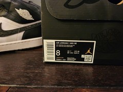 Jordan Air Jordan 1 Mid SE Black/White Leather Mid Top Kids US 8 FB9911-001