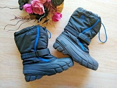 Sorel NWoB Kid’s Winter Boots Warm Lining Waterproof Black/Blue Sz.US4 EUR36