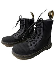 Dr. Martens Doc Combs Combat Full Zip/ Lace Up Boots Youth Kids 12 Canvas Black