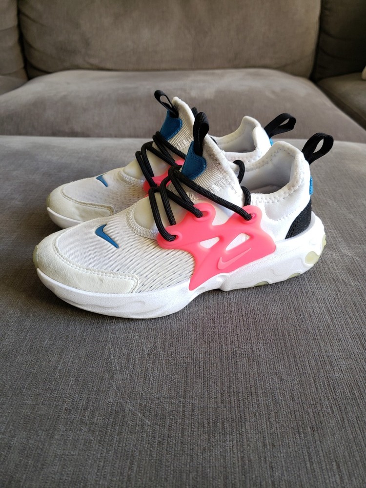 Size 1Y – Nike Kids React Presto White Blue Pink – BQ4003-101 – GREAT CONDITION!