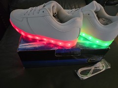 ATS MD5102 White LED Light Up Athletic Shoes USB Charging Kids US 4.5 EU 36