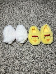Doudou et Compagnie Paris Kids Lamb & Chick Slippers White Yellow Size 2