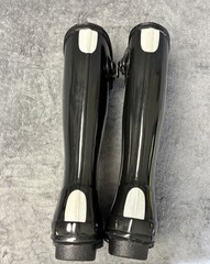 Hunter Original Kids Gloss Rain Boots Black Waterproof Tall Wellington US 2B/3G