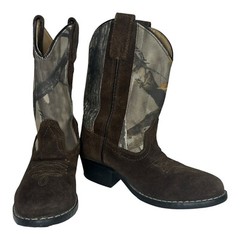 Masterson Boot Co Youth Boots Size 12.5M Cowboy Leather Camo RB2008C Kids