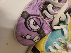 Hand Painted Minion’s Unique Character & Color Keds Original Kids Sz 7 Shoes