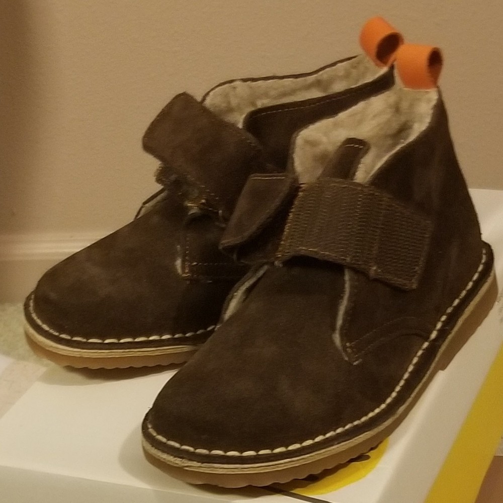 BODEN KIDS UNISEX DESERT BOOTS WATERPROOF SUEDE LEATHER BROWN EU 29 US 11.5-12