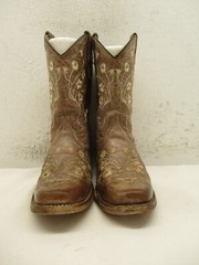 Corral Little Kid Size 13 Brown Leather Floral Western Cowboy Boots Style E1267