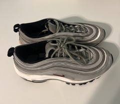Nike Air Max 97 QS (Gs) Metallic Silver-Red-White-Black Size 7Y 918890-001
