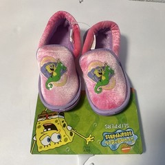SpongeBob SquarePants Kids Slip-On Slippers US 11.5 Pink/Purple Vintage 2003