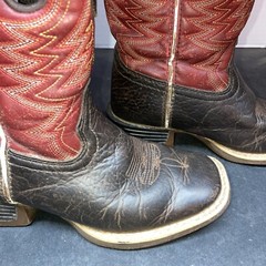Durango Boots Youth Sz 11 M Brown Leather Buckaroo Cowboy Western