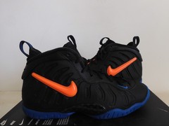 Nike Little Posite Pro Foamposite Knicks Black-Orange-Blue Kids [644792-011]