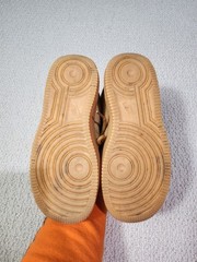 Air Force 1 Mid WB PS Leather Wheat ‚Flax’Rubber Sole Sz 2Y