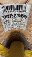 New Durango Kids Natural Lizard Print Western Boots Sz 6D USA Silver Toe Black