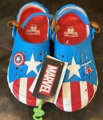 Marvel x Crocs Echo Clog Captain America Kids size 6 (crocs j6) jibbitz shown