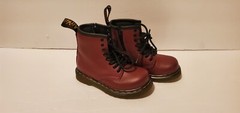 Dr. Martens 1460 T Pascal Side Zipper Boots Cherry Kids Size 8 US/7 UK AW004