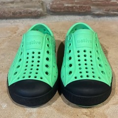 Native Jefferson Bright Green and Black Slip On Sneakers