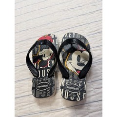 Havaianas Kids Mickey Mouse Flip Flops Black White Red Disney Sandals Size 10C