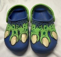 CROCS – Dinosaur Monster Feet Glow in The Dark – Children’s Slip On – Size C 8