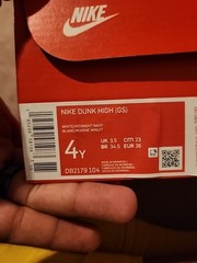 Nike Dunk High GS White/Midnight Navy Size 4y