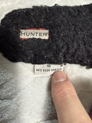 Hunter Kids Roll Top Rain Boots Black Gum Sole Youth US 3 UK2 EU34
