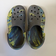 CROCS Gray, Blue and Yellow Size 5