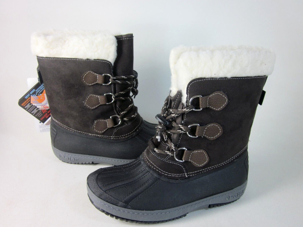 PAJAR BIG KIDS MARCEL WINTER SNOW BOOT,BROWN,US YOUTH SZ 4,EUR 36,NEW