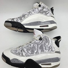Size 4 (GS) – Jordan Dub Zero Mid White Cement Basketball Shoes Boys 4Y