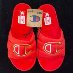 Champion Plush Core Slides Red White Gold CPS10495Y Youth (GS) Big Kids‘ NWOB