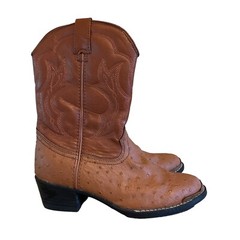 Durango Cowboy Boots Youth Size 1 1/2 D Western Shoes Rodeo Cowgirl Brown