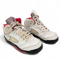 Nike Air Jordan 5 Retro FireRed SilverTongue 440889-102 Youth 1 / 32.5 Sneakers