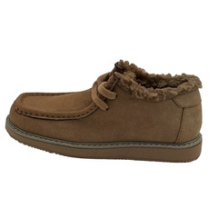 GAP Kids Faux Suede Shearling Lined Moc Toe Boots Tan Size 5 — New Without Box