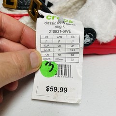 Crocs Classic Lined Santa Clogs Size J1 Christmas Holiday Slip On Toddler