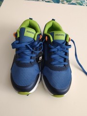 Saucony Kids Leather/Textile Athletic Shoes – Size 6.5 X‑Wide – NEW w BOX Blue