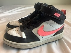 Nike Court Borough Mid 2 PS Black/White/Pink Kids Size 1Y CD7783-005