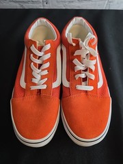 Orange White Vans Old Skool Trainer Kids 6, Can Fit Adult Womens US 7 Very Clean