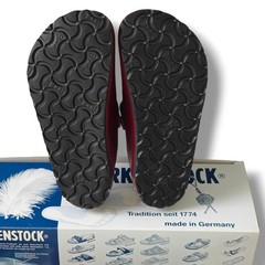 Birkenstock Boston Leather Bordeaux Soft Gloss Slip On Kids Clog Sandals US 13