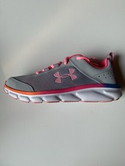 Under Armour Youth GS Assert 8 Shoes Size 5Y Gray Pink UA 3022100-100 Curry Run