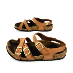 Big Kids 3 34 Narrow Birkenstock Kumba Sandals Tan Brown Birkoflor Faux Leather