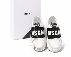 MSGM Kids Leather Logo-Strap Slip-On Trainers Sneakers Size EU 29 US 12